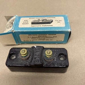 Vintage Ceramic EAGLE Brand Radio Lightning Arrester No. 261 Original Box  - Picture 1 of 5