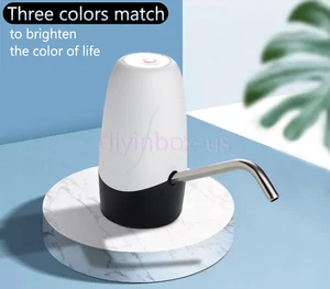 Erogatore pompa acqua bottiglia acqua elettrica ricaricabile USB bianco - Foto 1 di 9