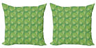 Green Pillow Covers Pack Of 2 Abstract Hosta Plantation
