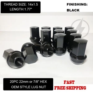 24pc Black Chevy Silverado OEM Factory Style Lug Nuts 14x1.5 Fits Tahoe Blazer - Picture 1 of 7