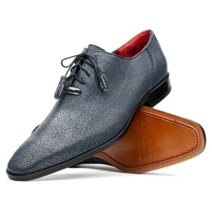 NUEVO Zapatos de Vestir Marco Di Milano Moda Exótica Cuero Raya Genuino Azul - Imagen 1 de 6