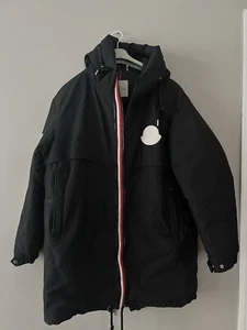 Moncler Charnier Men's Black Logo Down Parka Jacket Size 5 (XXL) - Picture 1 of 4