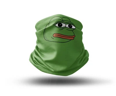 Washable Fabric Face Cover Neck Gaiter Pepe the Frog Meme Design EU Made - Image 1 of 4