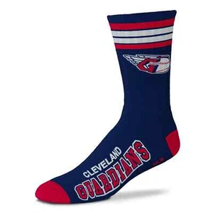 Cleveland Guardians Men's Crew Socks Medium Size 5 to 10 4 Stripe - Picture 1 of 1