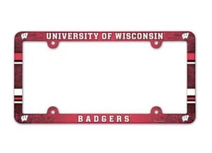 Wisconsin Badgers Plastica Telaio di Licenza [NUOVO] NCAA Tag Auto Targa Camion - Foto 1 di 1