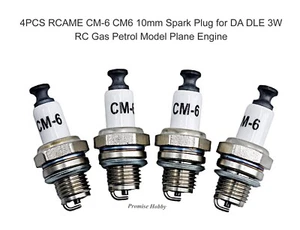 4 PIEZAS RCAME CM6 bujía para avión con motor de gasolina de gasolina de radiocontrol DA DLE 3W - Imagen 1 de 4
