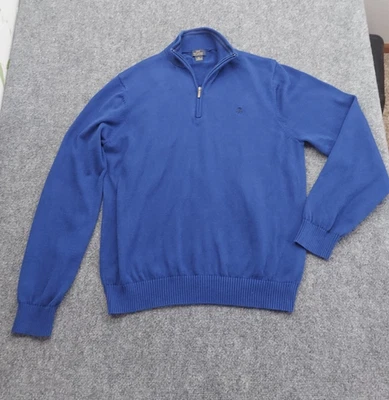 Brooks Brothers Sweater mens XL Blue Pullover 1/4 Zip 346 Logo Supima Cotton - Image 1 of 4