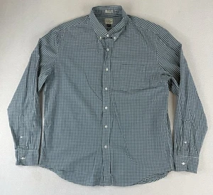 J.Crew Secret Wash Poplin Gingham Shirt Men’s Size XL Blue Classic Stretch - Picture 1 of 12