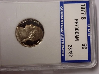 1977-S 5C DCAM (prova) Jefferson níquel bom! - Imagem 1 de 4