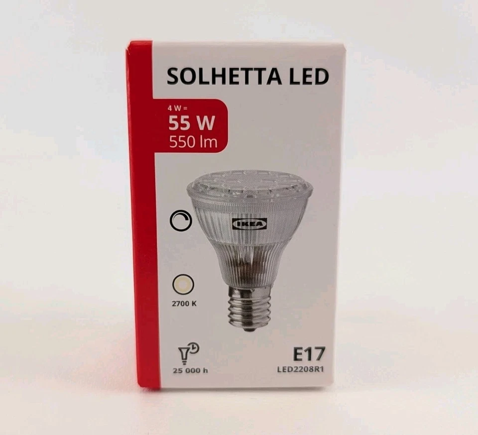 IKEA SOLHETTA LED Bulb E17 R14 Reflector 4W 550lm 2700K fits Vickleby Lamp - Image 1 of 4
