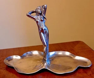 Stunning WMF Art Nouveau Sweatmeat Stand Lady In Flowing Dress By Albert Mayer - Picture 1 of 7