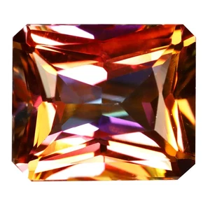 6.85 ct Beautiful Emerald (12.07 x 9.84 mm) Multi Color Twilight Topaz Gemstone - Picture 1 of 3