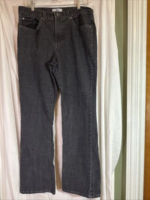 Pantalones de mezclilla para mujer Jaclyn Smith 12 tiro alto bootcut pierna negro lavado oscuro para mujer Foto 1 de 4