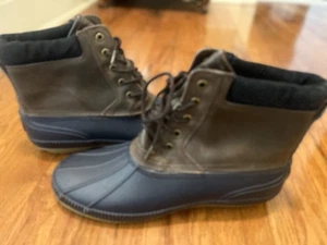 Tommy Hilfiger Herren Braun Kragen Wasserdicht Colins 2 Runde Zehe Entenstiefel Größe 13 - Bild 1 von 9