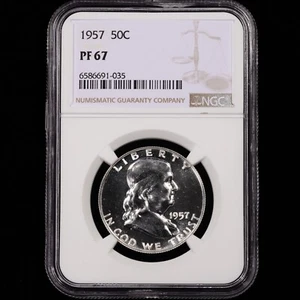 1957 Proof Franklin Half Dollar 50c - NGC GRADED PF67 - Picture 1 of 4