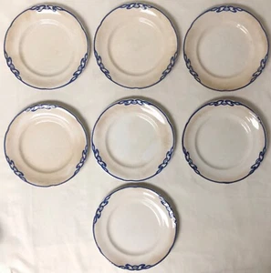 VILLEROY & BOCH PLATOS DE ENSALADA OLGA AZULES ANTIGUOS DE COLECCIÓN AGRIETADOS Y DESCOLORIDOS 7 1/4" - Imagen 1 de 12