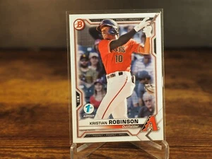 Bowman 2021 primera edición Prospect BFE-136 Kristian Robinson - Arizona Diamondback - Imagen 1 de 2