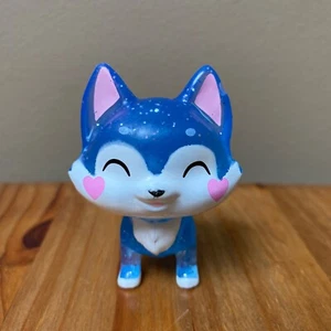 Modepuppe blau Glitzer Fuchs Haustiere Figur 2" Kunststoff - Bild 1 von 4