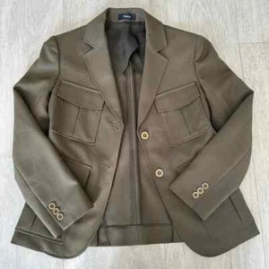 Theory Blazer Women's Army Green Military Style Button EUC Lined - Picture 1 of 8