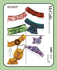Bolso de Noche Misses CINTURONES ACCESORIOS Patrón 2382 Vintage 1959 Costura Artesanía - Imagen 1 de 5