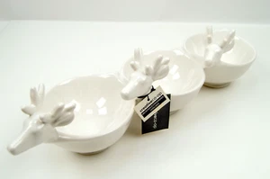 3 In Line Flying Reindeer Creative Co-op Multi Dish Serving/Candy Bowls - Picture 1 of 7