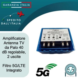 TV Antennenverstärker 40dB 2 UHF+1 VHF LTE/5G Filter aus Mast, 2 Ausgänge - Bild 1 von 3