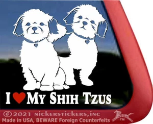 I Love My Shih Tzus | High Quality Shih Tzu Dogs Vinyl Window Decal Sticker - Bild 1 von 3
