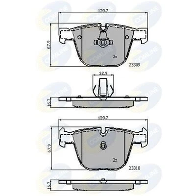 Brake Pads Set For BMW 7 Series E65 E66 E67 730d Rear Comline 34110301476 - Image 1 of 4