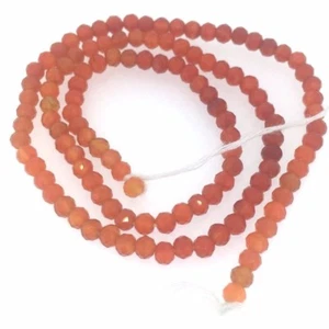 Gemstone Beads- Carnelian Faceted Rondelle Stones- 3.5-4mm-13 inch Strand - Picture 1 of 2