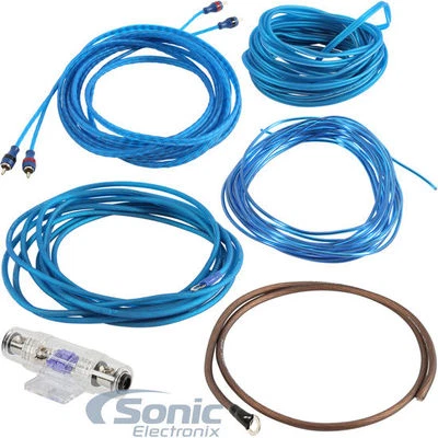 Kit de cableado amplificador calibre Stinger SSK8 8 AWG con interconexiones RCA de 2 canales Foto 1 de 4