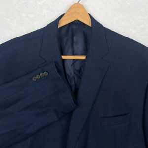 Lauren Ralph Lauren Blazer Mens 52R Navy Blue Suit Jacket Big Tall Wool Coat - Picture 1 of 11