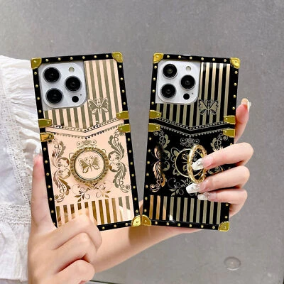 Luxury Butterfly Ring Phone Case For iPhone 13 14 15 Samsung S22 S23 LG Google - Image 1 of 4