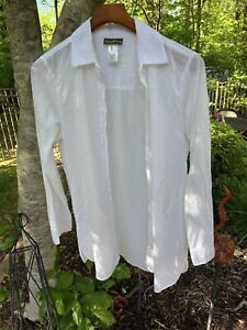 Tommy Bahama Beach Coverup 100 % Cotton Size S Roll Tab Sleeve