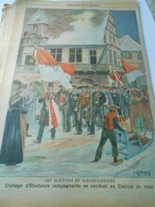 1907 Les Elections en Alsace Lorraine Amtsgericht Illustration Gravure - Picture 1 of 1