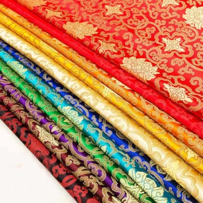 Disfraz Han Chino Jacquard Seda Kimono Brocado Tela Flores Ricas Estilo Grueso Foto 1 de 4