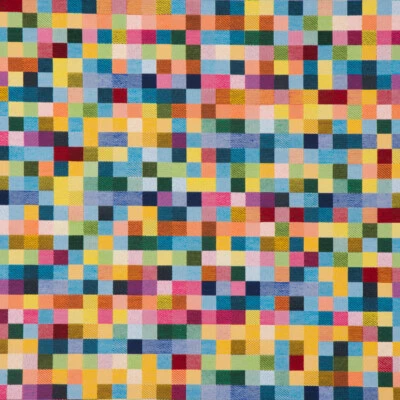 Dekostoff Jacquard Kästchen Pixel bunt 1,4m Breite - Bild 1 von 4