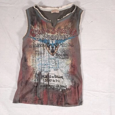 Camiseta sin mangas ajustada Minnie para mujer L gráfica Y2K 90s Aviation Week EE. UU. DEFECTOS Foto 1 de 4