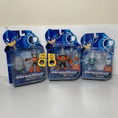 CONJUNTO de 3 figuras de Mega Man: Mega Man, Ice Man y Drill Man - NUEVO Foto 1 de 4