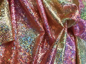 YELLOW TIE DYED CRUSH ICE IRIDESCENT 4 STRETCH LYCRA-UNICORN-SOLD BY THE YARD. - Picture 1 of 8