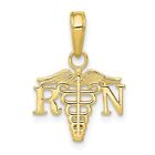 Real 10kt Yellow Gold RN Caduceus Charm