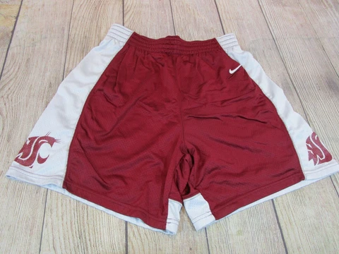 VTG Nike Team WSU Washington State Cougars Red White Mesh Basketball Shorts XL * Cover
