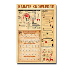 Karate knowledge Sport Art Poster Vintage Style Silk Canvas Print Home Decor