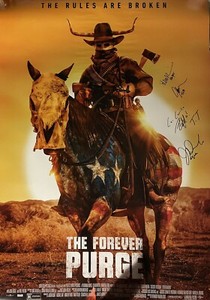 Leven Rambin +3 Signed 27x40 Forever Purge Original Autograph Poster JSA COA