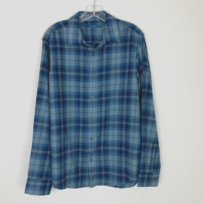 Perry Ellis Men's Button Down Flannel Shirt Size L Cotton Blend Blue Gray - Image 1 of 4