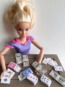 1:6 Dollhouse Miniature lot 116 pcs money decks Pokar Card Playing Games Barbi - Picture 1 of 7