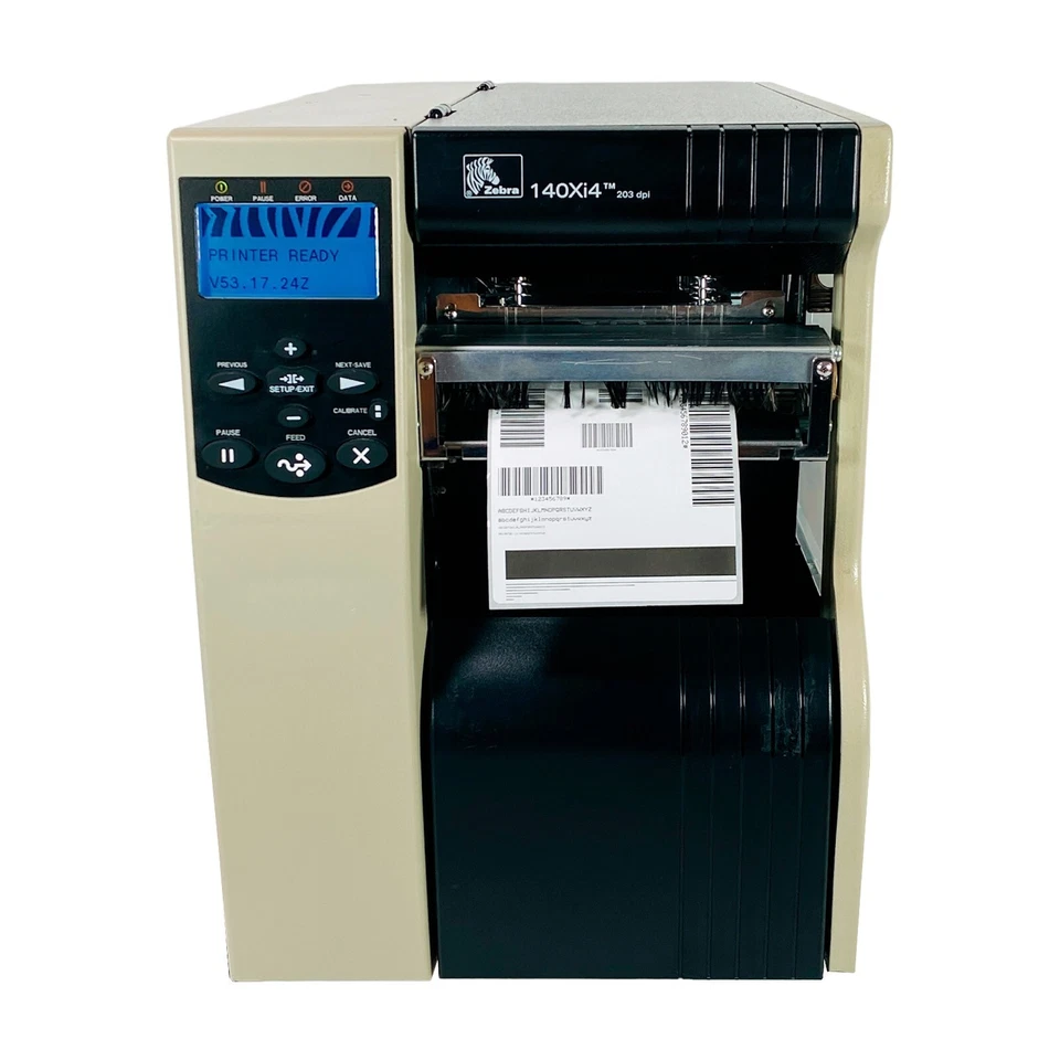 Zebra 140Xi4 Industrial Thermal Transfer Label Printer Cutter LAN USB Serial - Image 1 of 4