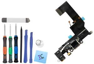 New White Charger Charging Port Flex Cable for iPhone 5S with Pro Repair Kit - Picture 1 of 1