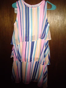 T9 Usado en Excelente Condición Niñas Talla XXL 18 Wonder Nation Vestido Primavera Fluido Colores Pastel Pascua - Imagen 1 de 5