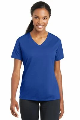 Camiseta Sport-Tek para mujer ajuste seco cuello en V RacerMesh que absorbe la humedad M-LST340 Foto 1 de 3
