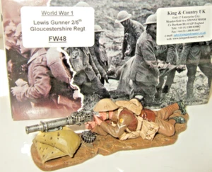 King & Country FW48, WW1 Lewis Gunner of 2/5th Glos Regt Firing, in 1:30 Scale. - Picture 1 of 5